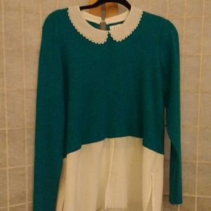 Thrifted teal blouse